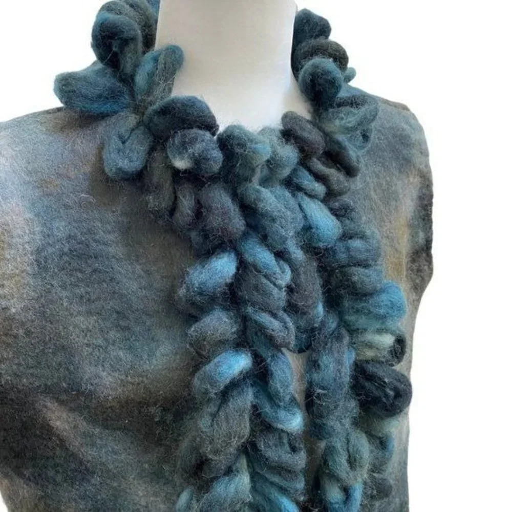 Handcrafted Felted Wool Grey Cotton Wool Vest - Picture 2 of 9